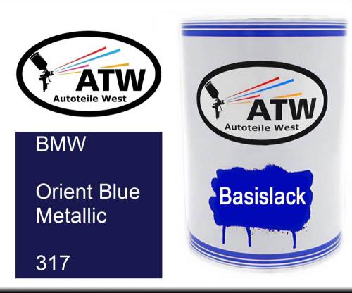 BMW, Orient Blue Metallic, 317: 500ml Lackdose, von ATW Autoteile West.